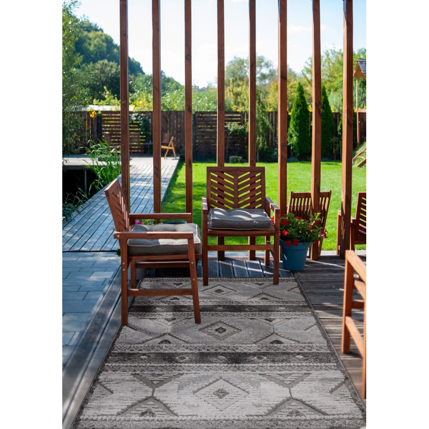 Tapis d'extérieur CHIARA 80x150 cm gris