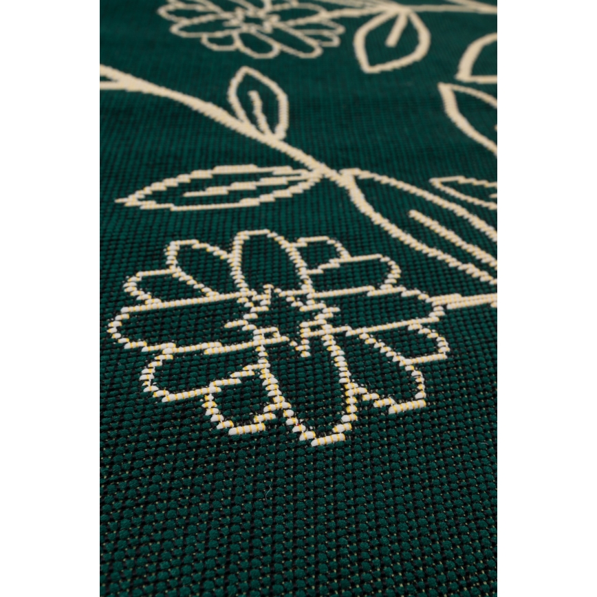 Tapis d'extérieur JUNGLE 135 cm vert/motif à feuilles