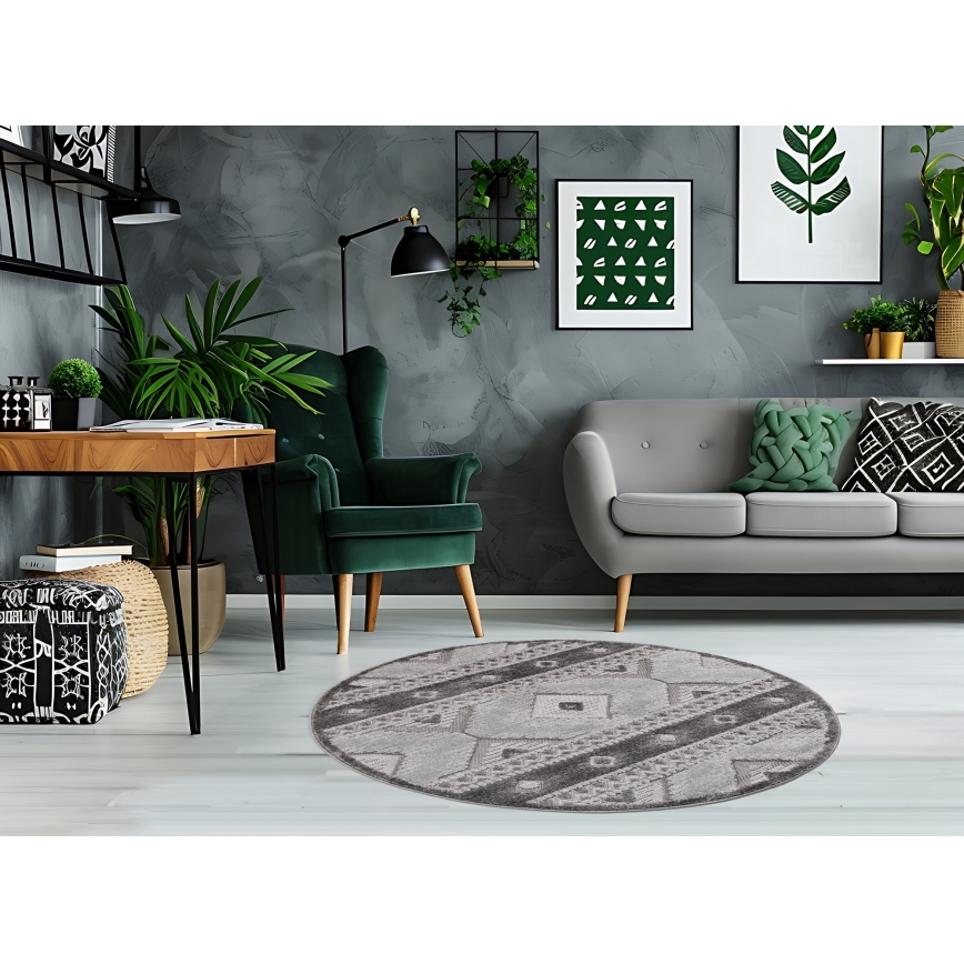 Tapis d'extérieur rond CHIARA Ø 120 cm gris