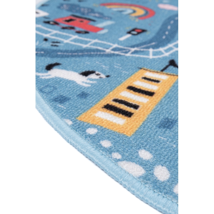 Tapis enfant STELLA STREETS 120 cm bleu/ville