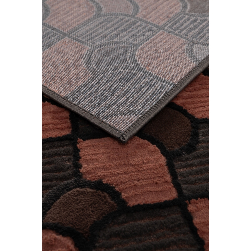 Tapis MOCCA 160x230 cm marron/rouge