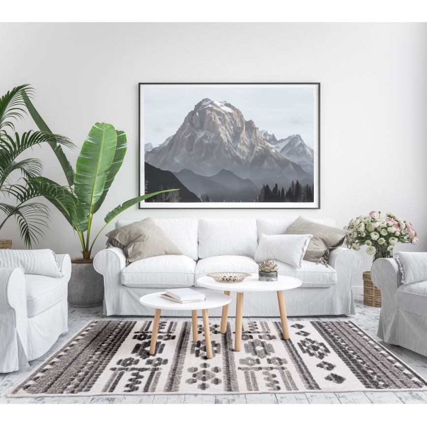 Tapis oriental NEPAL 80x153 cm gris/blanc