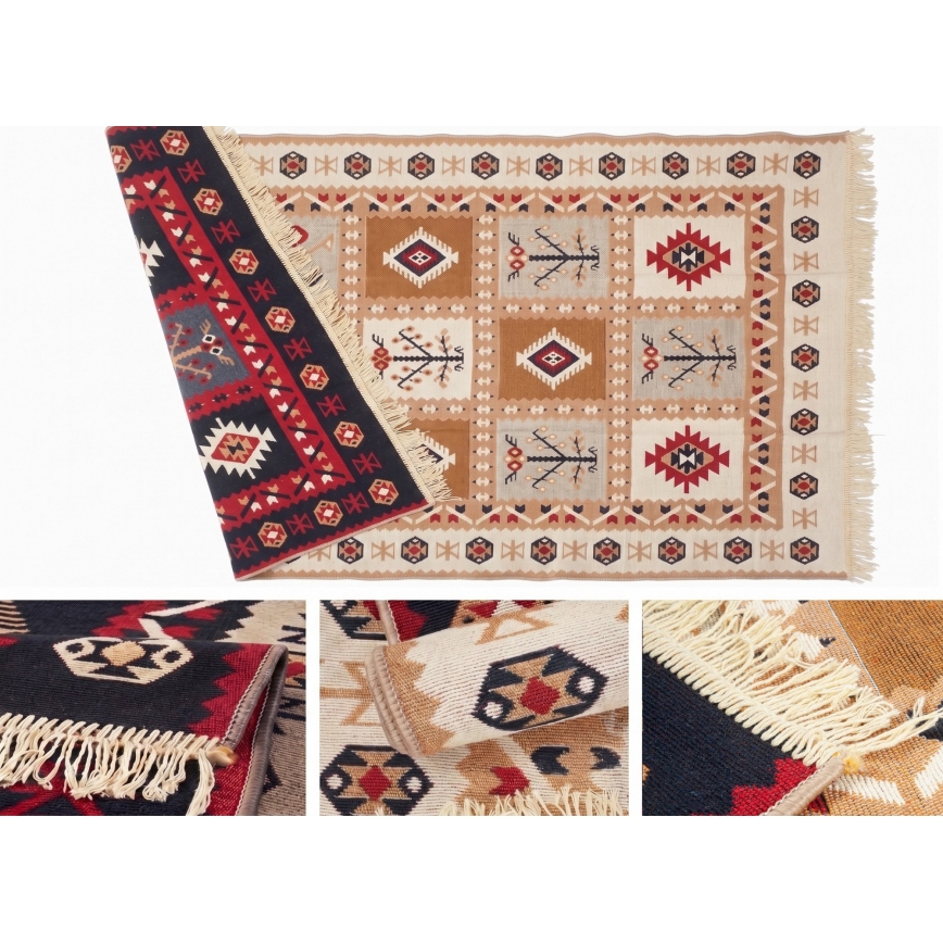 Tapis oriental réversible KILIM GOLD 60 x 120 cm multicolore