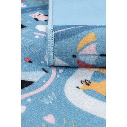 Tapis pour enfant STELLA STREETS 80x100 cm bleu/motif ville