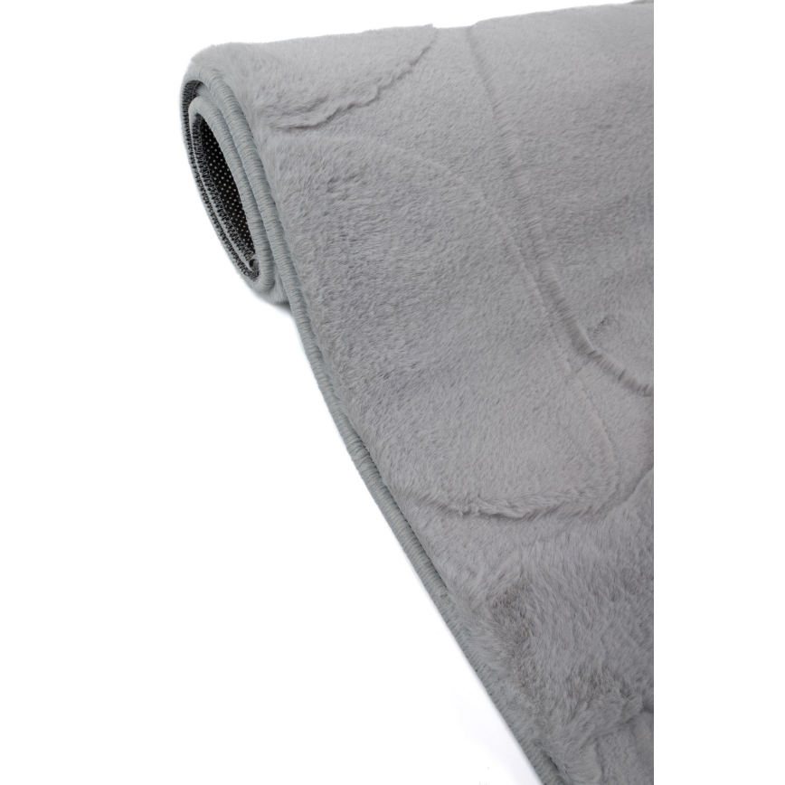 Tapis RABBIT 3D 80 x 150 cm, gris clair