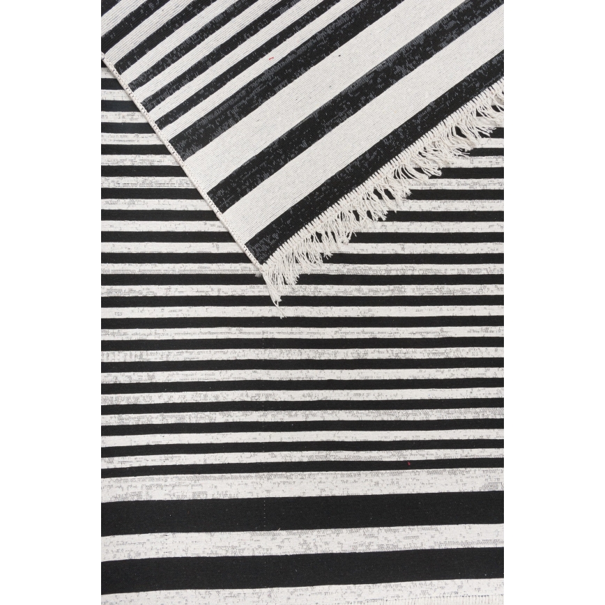 Tapis réversible KILIM GOLD 80 x 150 cm noir/blanc
