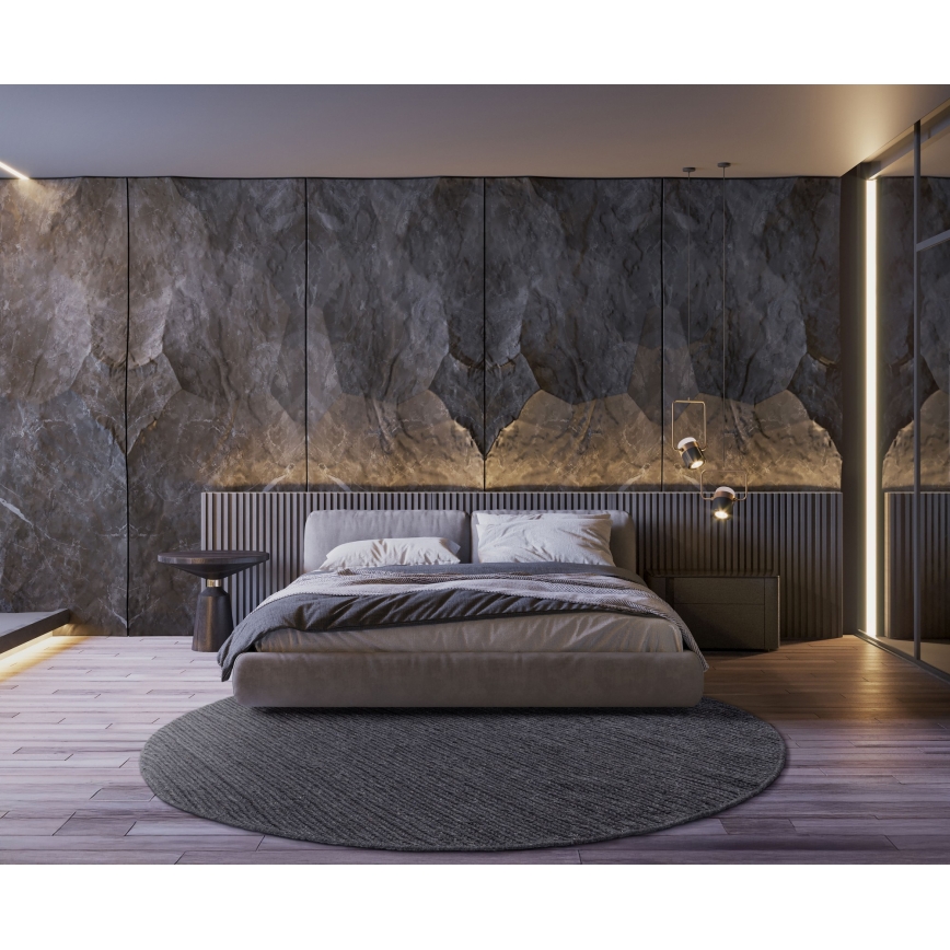 Tapis rond naturel FIR WOOL 160 cm 2600 g/m2 anthracite