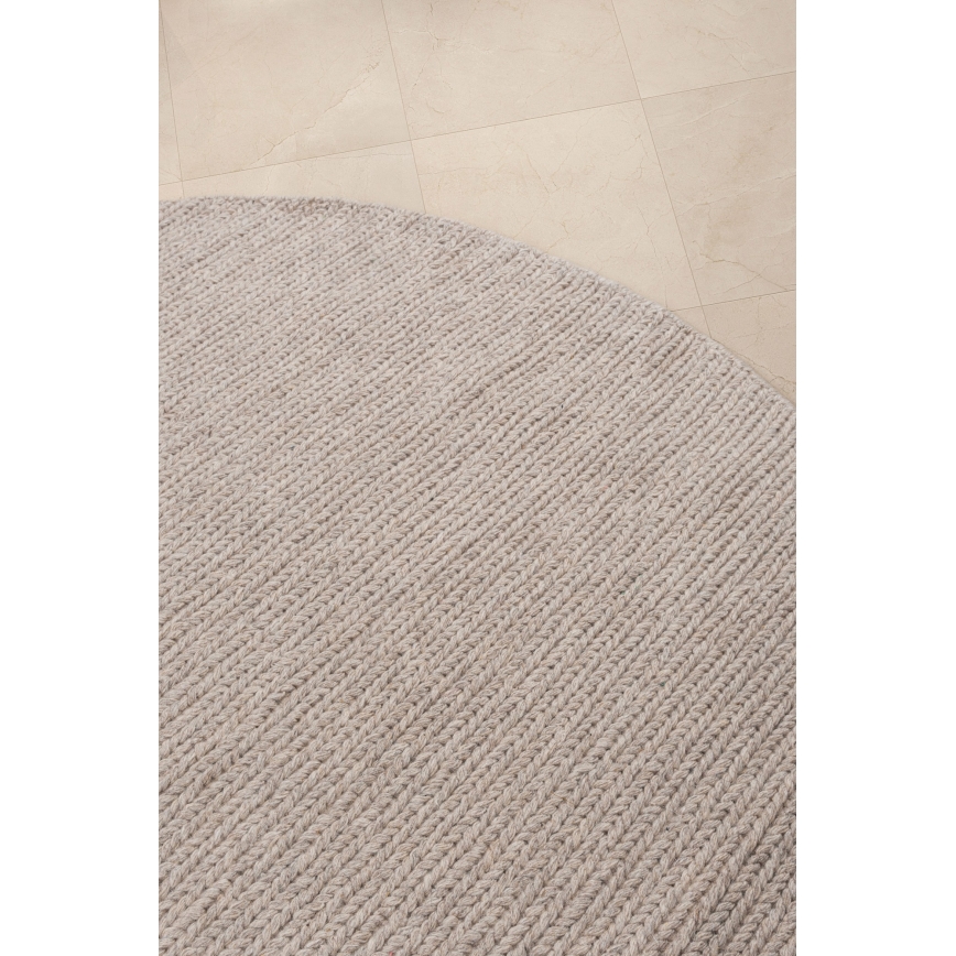 Tapis rond naturel FIR WOOL 160 cm 2600 g/m2 beige