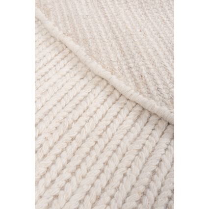 Tapis rond naturel FIR WOOL 160 cm 2600 g/m² crème