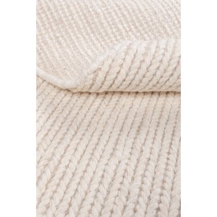 Tapis rond naturel FIR WOOL 160 cm 2600 g/m² crème