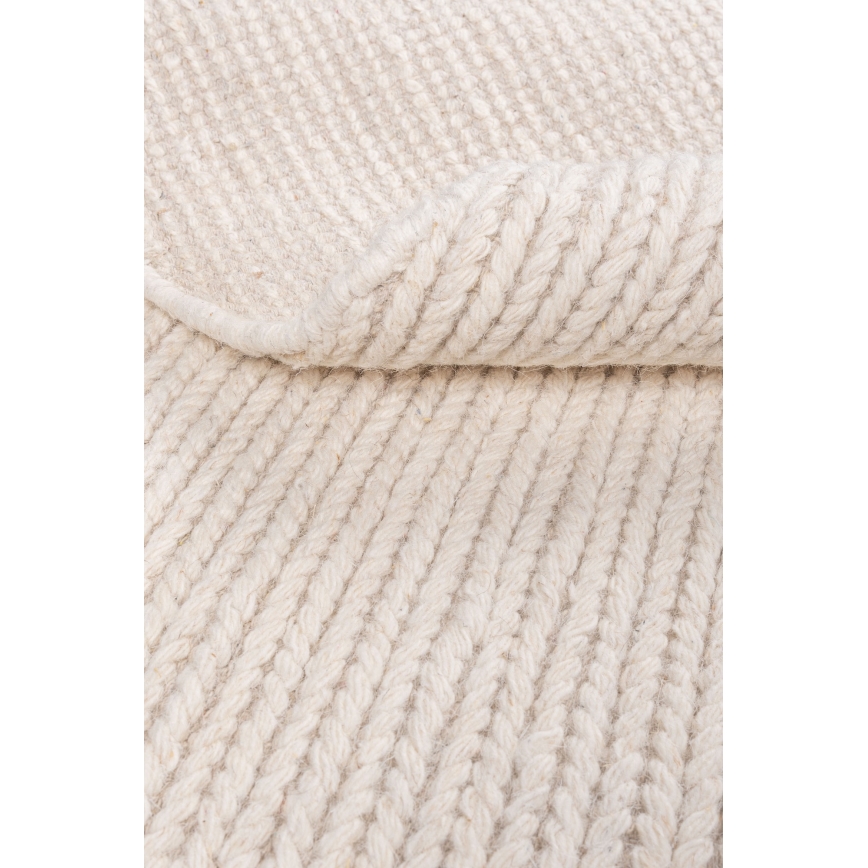 Tapis rond naturel FIR WOOL 160 cm 2600 g/m² crème