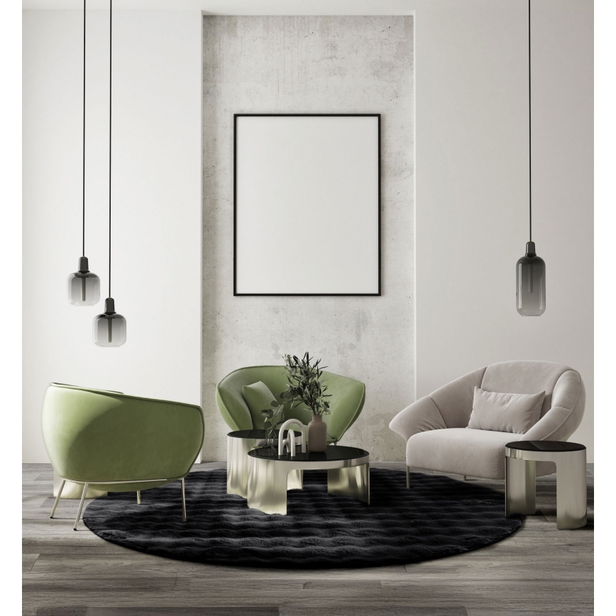 Tapis rond RABBIT BUBBLE 160 cm noir