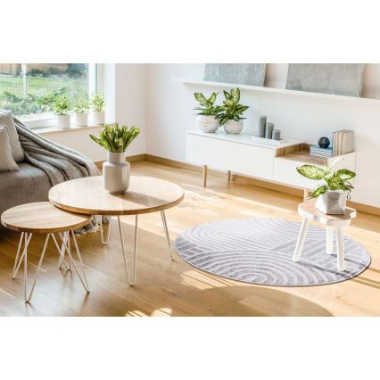 Tapis rond SALAMANCA 100 cm gris/blanc