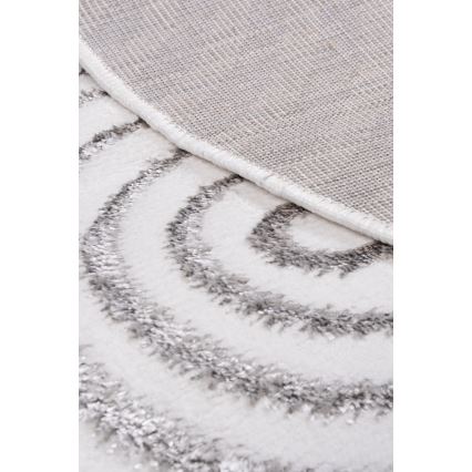 Tapis rond SALAMANCA 100 cm gris/blanc
