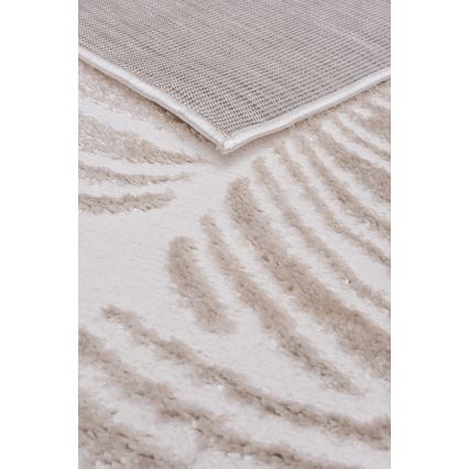 Tapis SALAMANCA 67 x 120 cm beige/blanc, motif feuillage