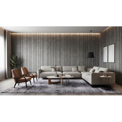 Tapis SALAMANCA 67 x 120 cm gris/blanc