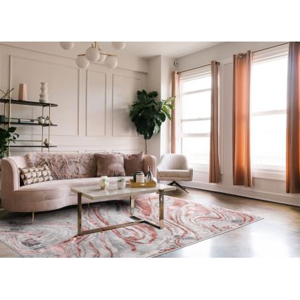 Tapis STONE 80x140 cm rose/gris