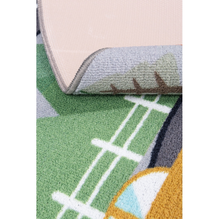 Tappeto antiscivolo per bambini ARES STREETS 160 cm grigio/città