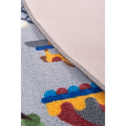 Tappeto antiscivolo per bambini ARES STREETS 160 cm grigio/città