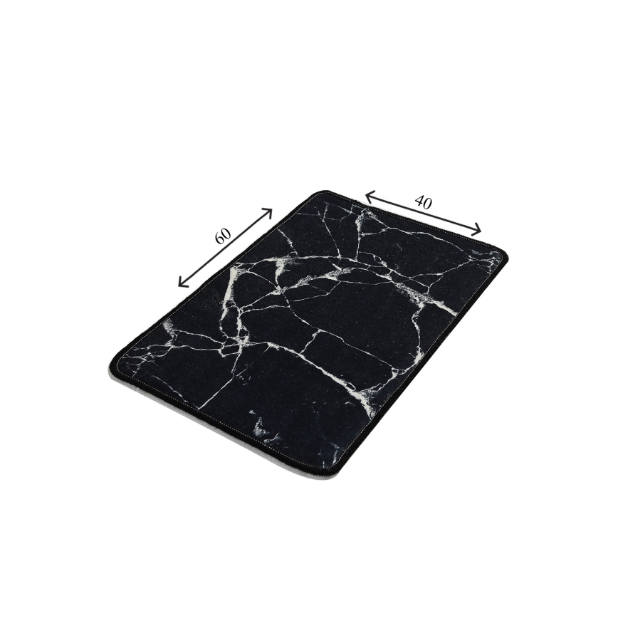 Tappeto da bagno MARBLE 40x60 cm nero