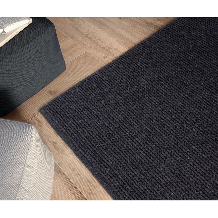 Tappeto naturale FIR WOOL 120x170 cm 2600 g/m2 antracite