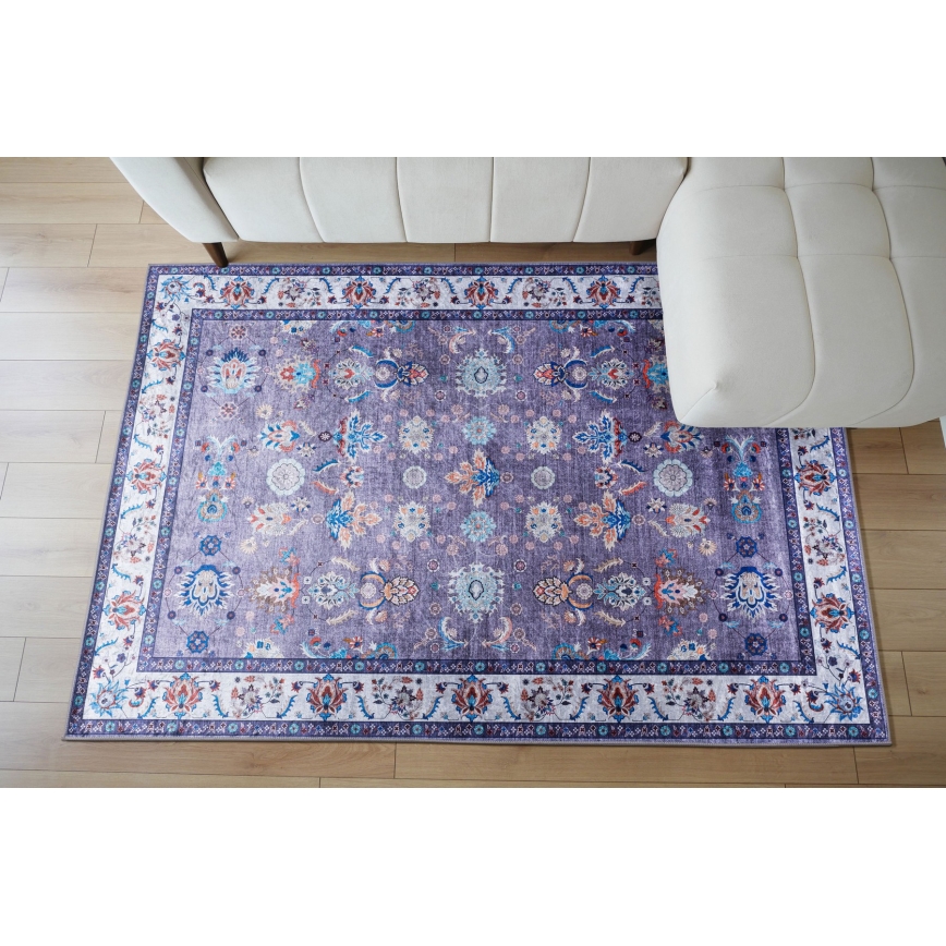 Tappeto orientale antiscivolo PRINT SHINE 70x140 cm blu