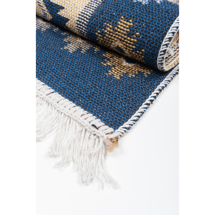 Tappeto orientale reversibile KILIM 80x150 cm blu/beige