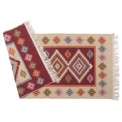 Tappeto orientale reversibile KILIM 80x150 cm rosso/beige