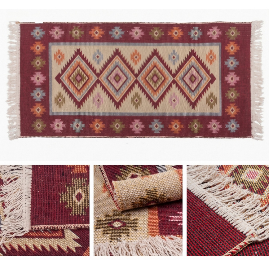 Tappeto orientale reversibile KILIM 80x150 cm rosso/beige