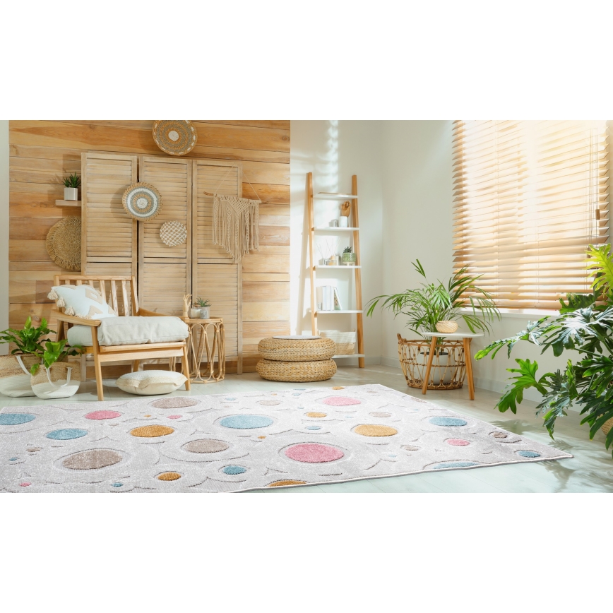 Tappeto per bambini PIAR 160x230 cm multicolore/a pois