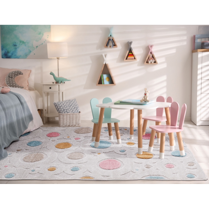 Tappeto per bambini PIAR 80x150 cm multicolore/pois