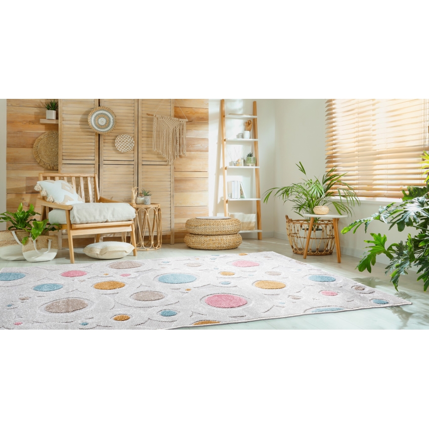 Tappeto per bambini PIAR 80x150 cm multicolore/pois
