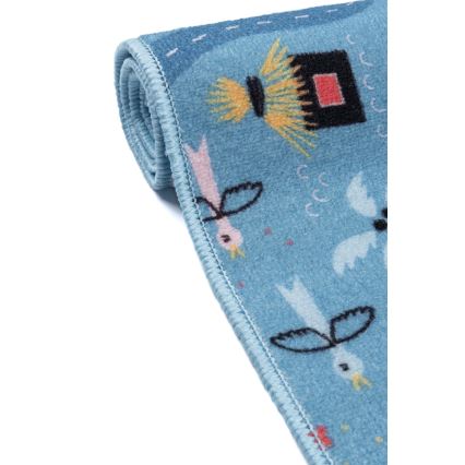 Tappeto per bambini STELLA STREETS 100x150 cm blu/città