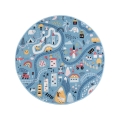 Tappeto per bambini STELLA STREETS 120 cm blu/città