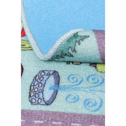 Tappeto per bambini STELLA STREETS 120 cm turchese/città