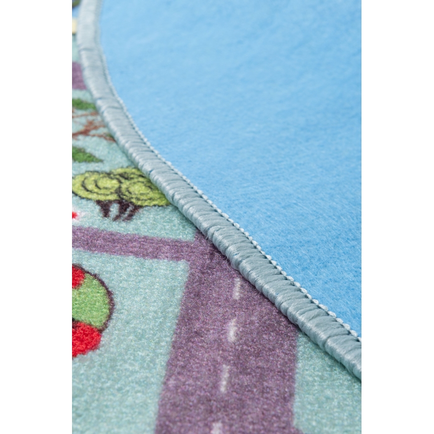 Tappeto per bambini STELLA STREETS 120 cm turchese/città