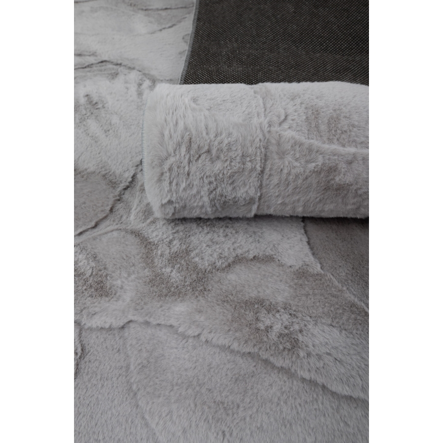 Tappeto RABBIT 3D 80x150 cm grigio chiaro