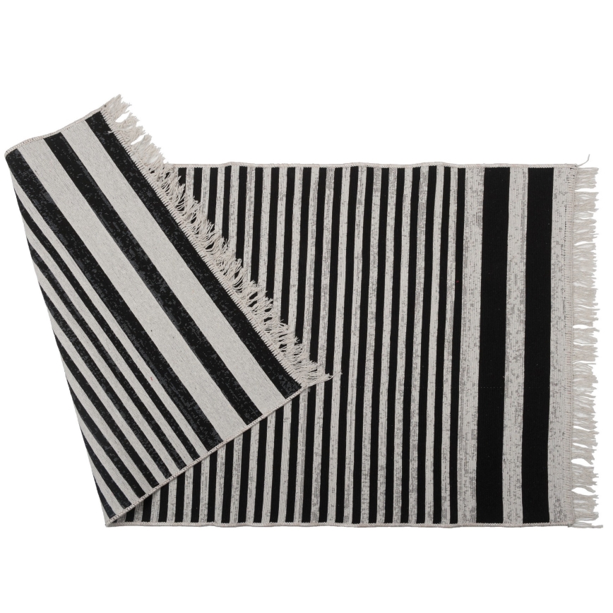 Tappeto reversibile KILIM GOLD 80x150 cm nero/bianco