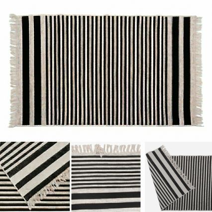 Tappeto reversibile KILIM GOLD 80x150 cm nero/bianco