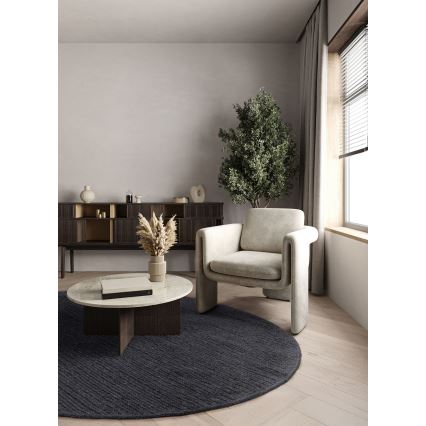 Tappeto rotondo naturale FIR WOOL 160 cm 2600 g/m2 antracite
