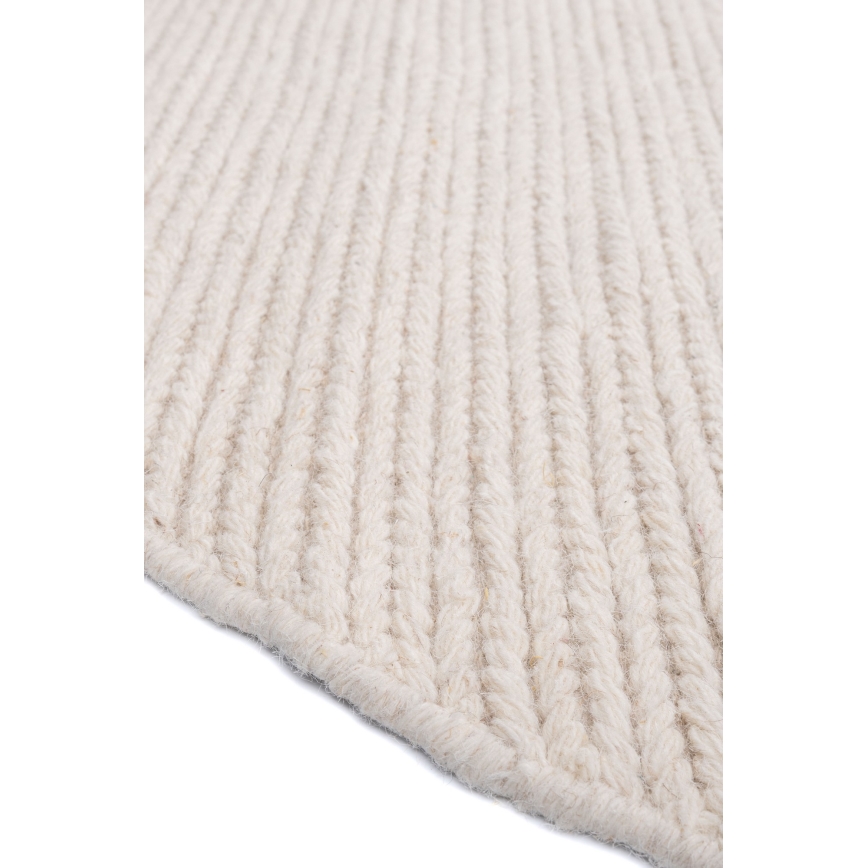 Tappeto rotondo naturale FIR WOOL 160 cm 2600 g/m2 crema