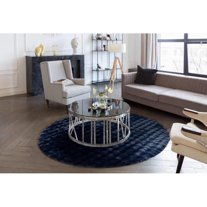 Tappeto rotondo RABBIT BUBBLE 160 cm blu