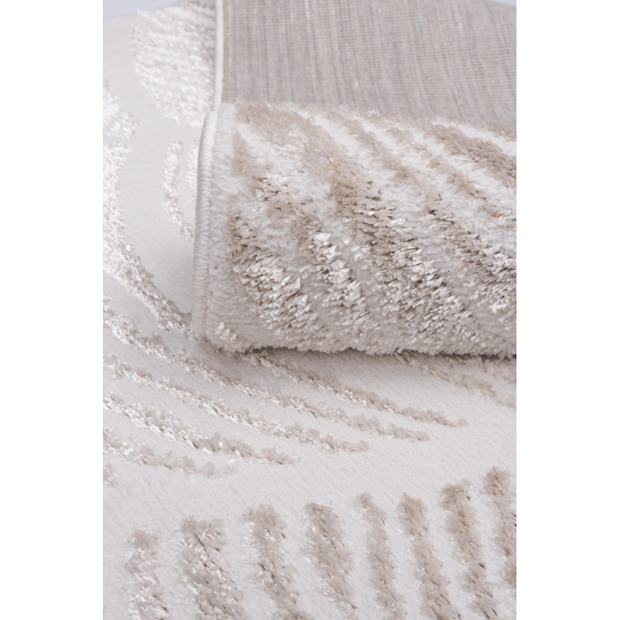 Tappeto SALAMANCA 120x170 cm beige/bianco, motivo a foglie