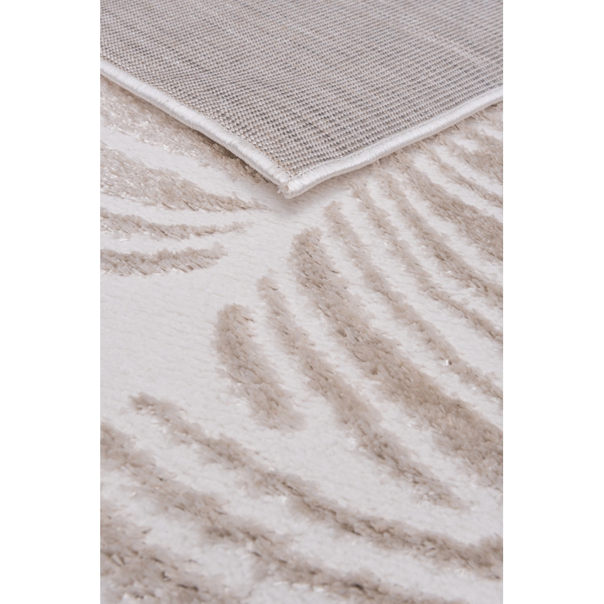 Tappeto SALAMANCA 120x170 cm beige/bianco, motivo a foglie