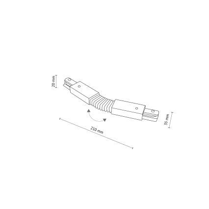 Tappo finale monofase per sistema a binari TRACER flessibile nero