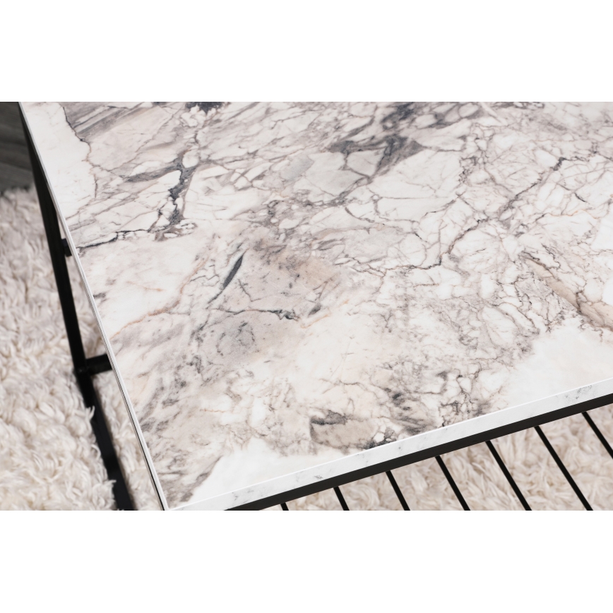 Tavolino ASUDE 43x95 cm nero/bianco