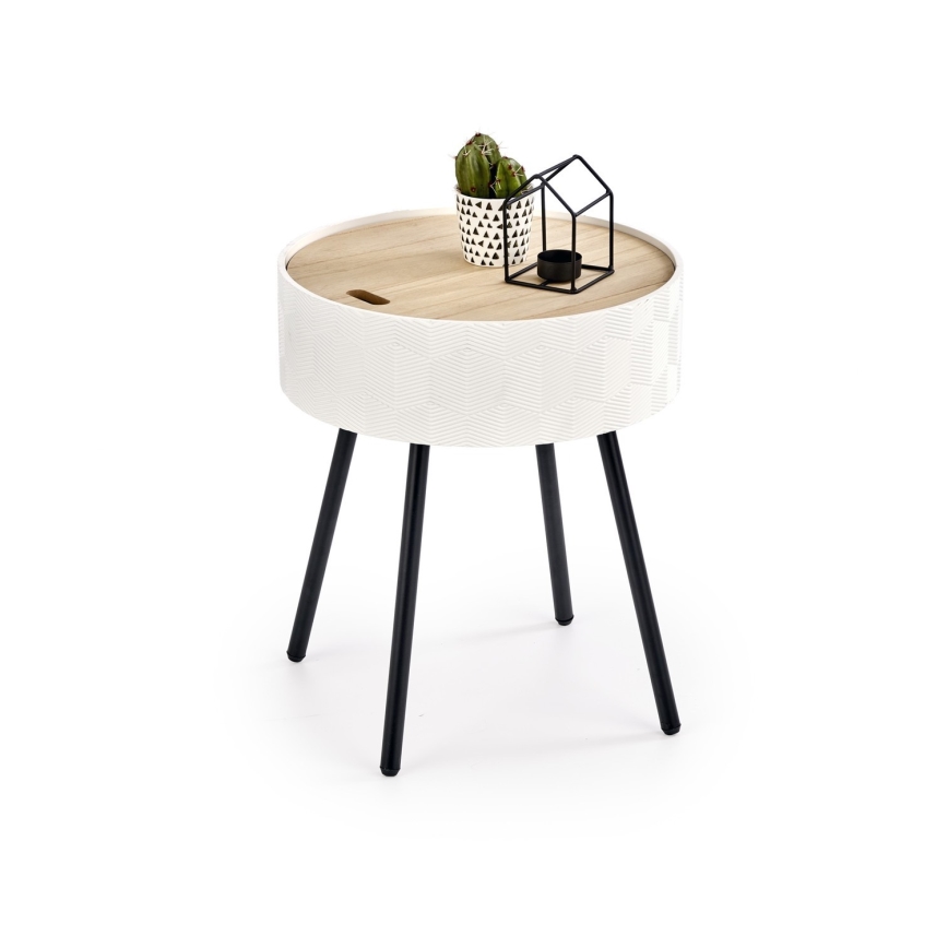 Tavolino AURA 45x38 cm bianco/nero/beige