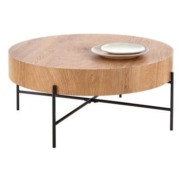 Tavolino BROOKLYN 37x80 cm naturale quercia/nero