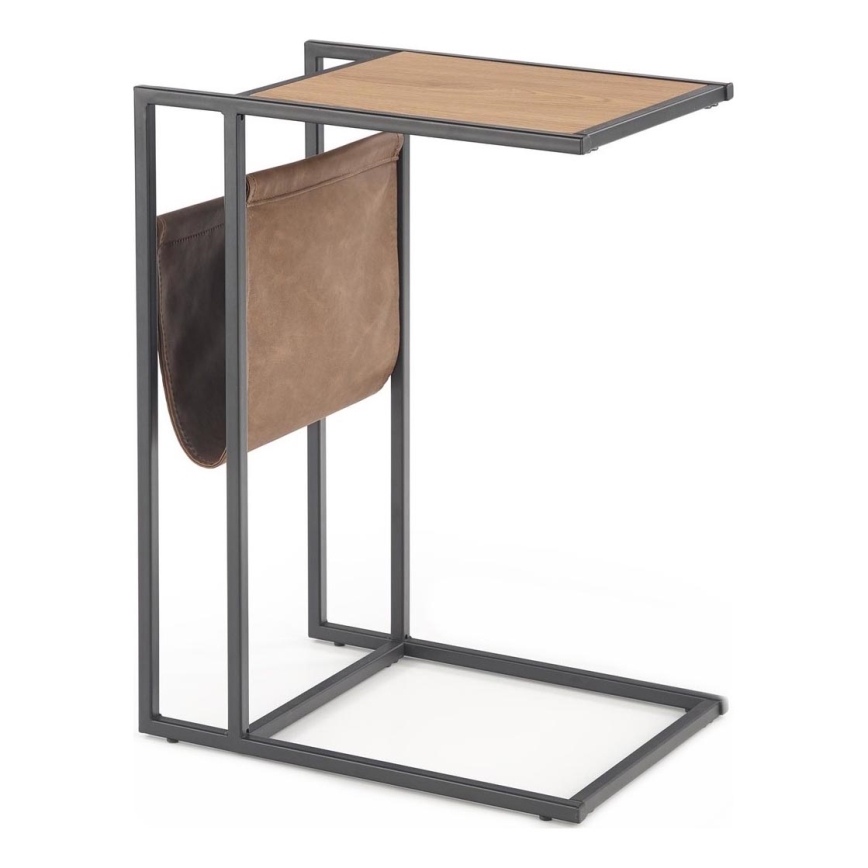 Tavolino COMPACT 65x47 cm nero/marrone