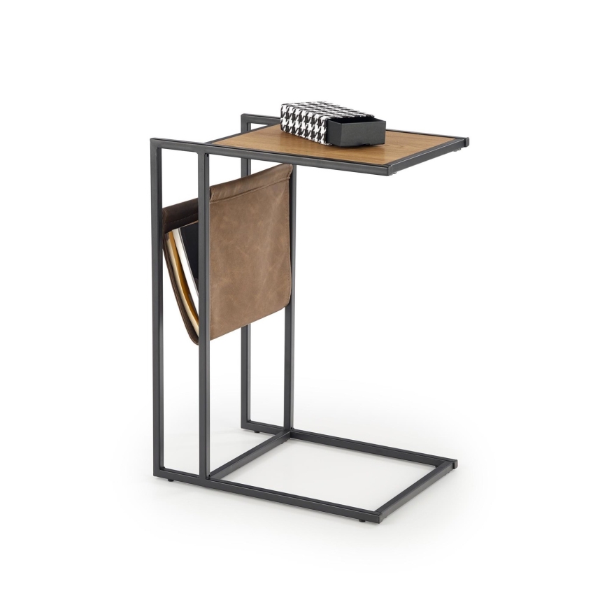 Tavolino COMPACT 65x47 cm nero/marrone